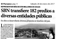 SBN transfiere 182 predios a diversas entidades públicas