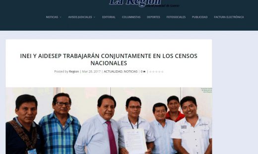 INEI y AIDESEP trabajarán conjuntamente en los censos nacionales