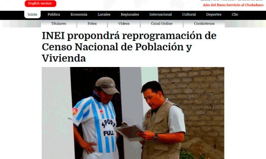 INEI propondrá reprogramación de Censo Nacional de Población y Vivienda