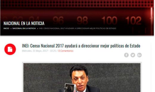 Entrevista al Jefe del INEI, Dr. Aníbal Sánchez Aguilar – Censos Nacionales 2017
