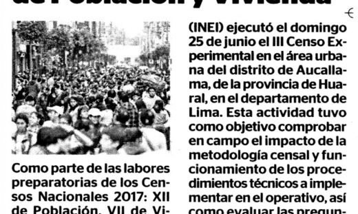 III Censo Experimental de Población y Vivienda