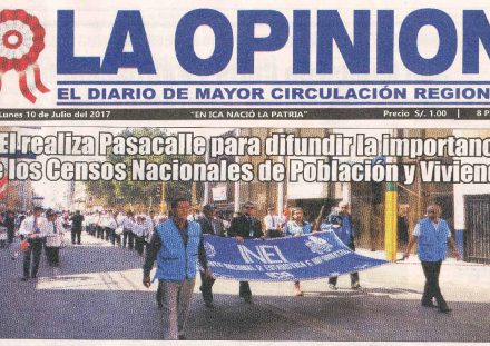 INEI realiza pasacalle para difundir la importancia de los censos nacionales de población y vivienda