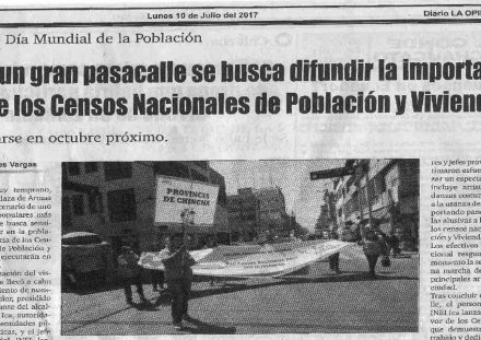 Con un gran pasacalle se busca difundir la importancia de los censos nacionales de población y vivienda