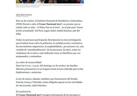 Censo Nacional 2017: La orden de inamovilidad y otros detalles a tener en cuenta