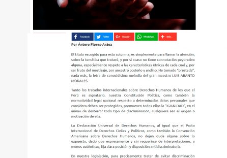 Ántero Flores Aráoz: Cholo soy y no me compadezcas