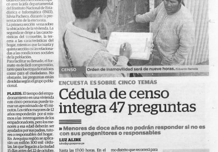Cédula de censo integra 47 preguntas