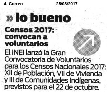 Censos 2017: convocan a voluntarios