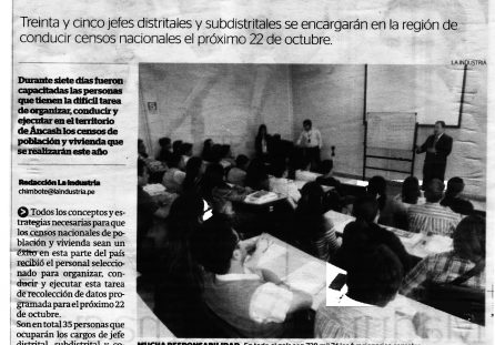 Capacitan a apersonal que dirigirá censos