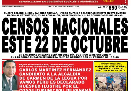 Censos Nacionales este 22 de octubre