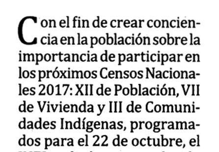 INEI realiza pasacalle por censos 2017