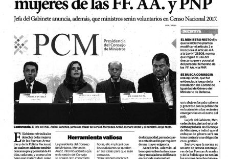 Estado reinvindica derechos de mujeres de las FF.AA y Policía Nacional