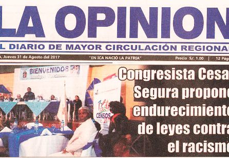Congresista César Segura propone endurecimiento de leyes contra el racismo