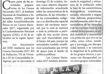 Censos Nacionales 2017 serán trascendentes para el futuro del país