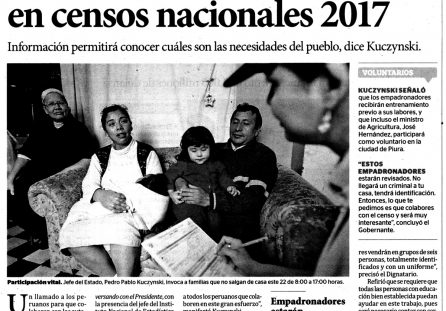 Presidente insta a colaborar en Censos Nacionales 2017