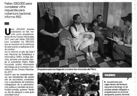 Unos 250 mil voluntarios se inscriben para censos