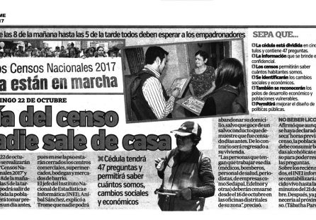 Día del Censo nadie sale de casa