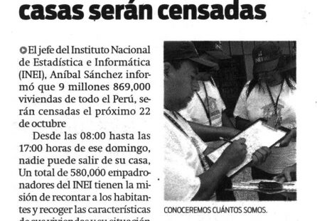 casi 10 millones de casas serán censadas