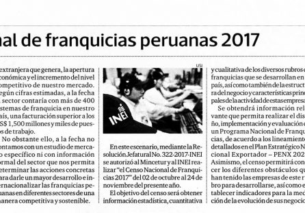 Censo Nacional de Franquicias Peruanas 2017