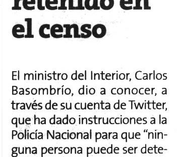 Nadie será detenido en el censo