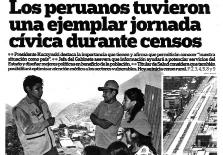 Los peruanos tuvieron una ejemplar jornada cívica durante los censos