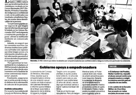 INEI: Información personal no será expuesta a particulares