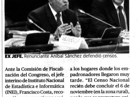 Ex Jefe del INEI acepta errores y reitera disculpas a hogares no censados