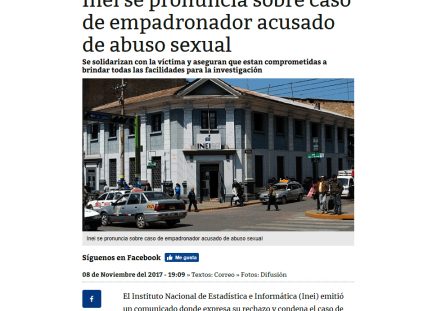 INEI se pronuncia sobre caso de empadronador acusado de abuso sexual