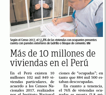 Más de 10 millones de viviendas en el Perú