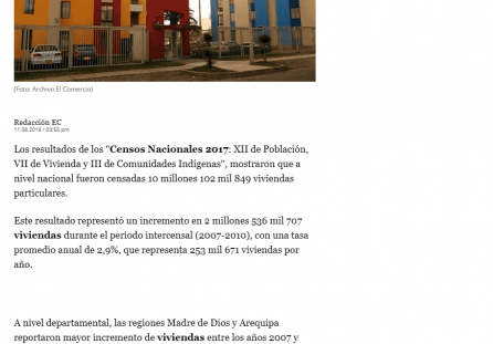 La regiones que reportaron el mayor incremento de las viviendas en los últimos diez años