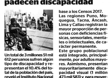 3 millones de personas padecen discapacidad