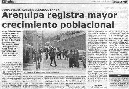 Arequipa mayor crecimiento poblacional