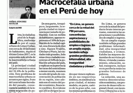 Macrocefalia urbana en el Perú de hoy