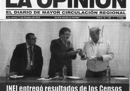 INEI entregó resultados de los Censos Nacionales 2017 respecto a la región Ica